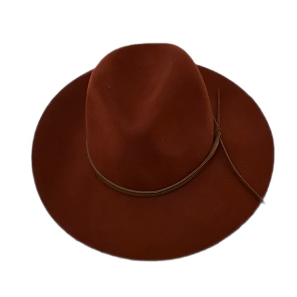 Phenix Accessories - Phenix Burgundy Unisex Hat 100% Wool & Leather Wide Brim One Size